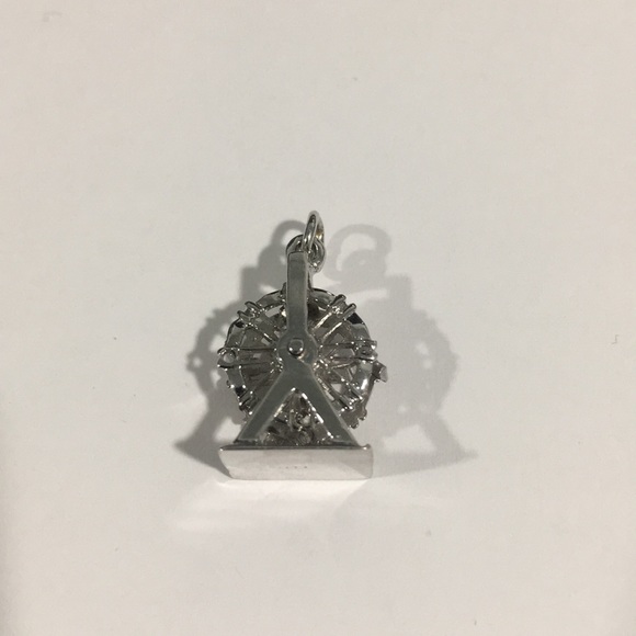 14k White Gold Ferris Wheel 🎡 Spinning Charm - Picture 2 of 6